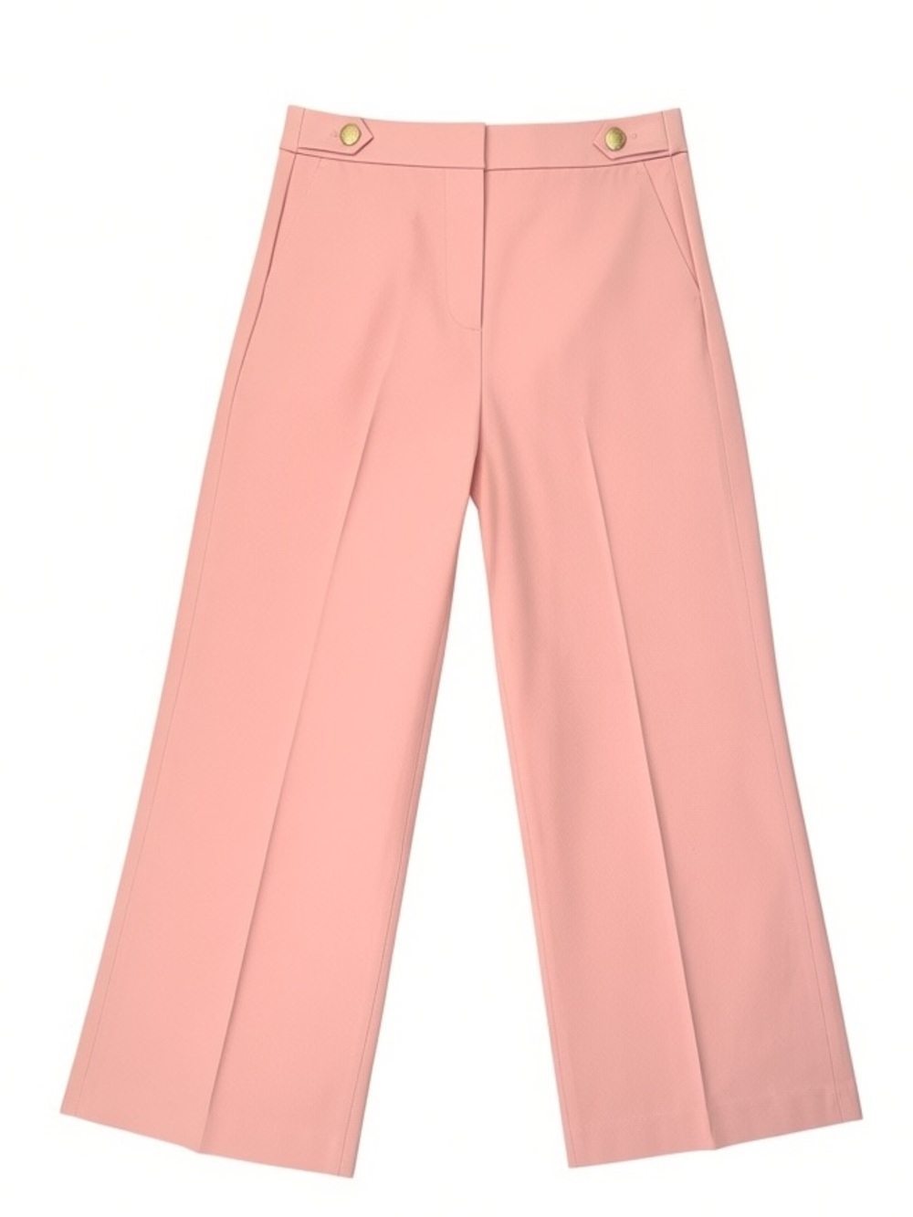 NWT J.Crew Factory Rose Pink Cropped Wide Leg Pants High Rise Size 12